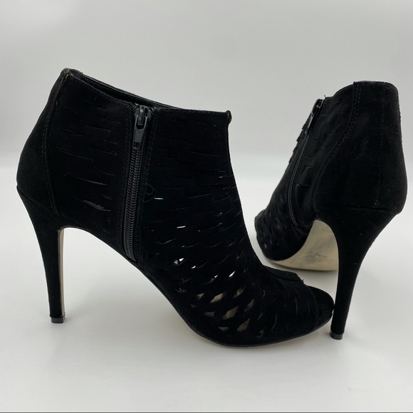Madden Girl Suede Peep Toe Boots - Picture 3 of 7
